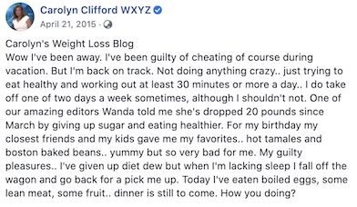 Carolyn Clifford Weight Loss