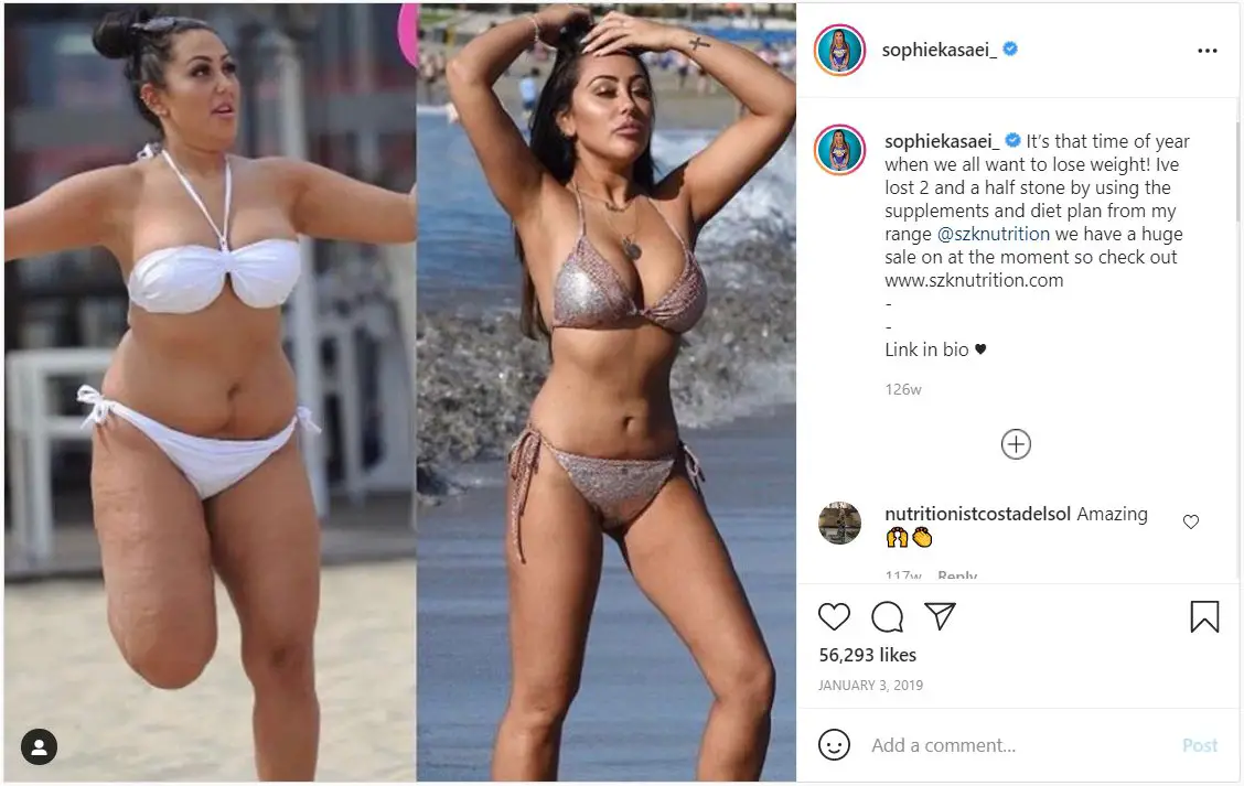 Sophie Kasaei Weight Loss